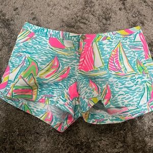 Lilly Pulitzer 2 Adie Short You Gotta Regatta Resort Beach Summer Sail Boat Pink